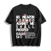 No Weapon Christian Cotton T-Shirt in Black