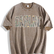 Retro Camo Western Camouflage Western Concert vintage washed oversized T-shirt in Brown