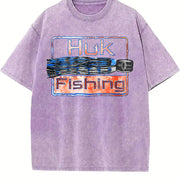 HUK Fishing Vintage Washed T-Shirt in Purple