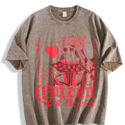 Distressed for Christmas & Attire Vintage Washed T-Shirt in Brown