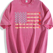 Golfer American Flag Vintage Washed T-Shirt in Red