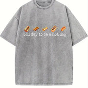 Today Is Not a Good Day for Hot Dogs Vintage Washed T-Shirt in Gray