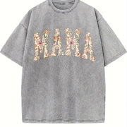Mama Floral Mama Mothers Day vintage washed oversized T-shirt in Gray