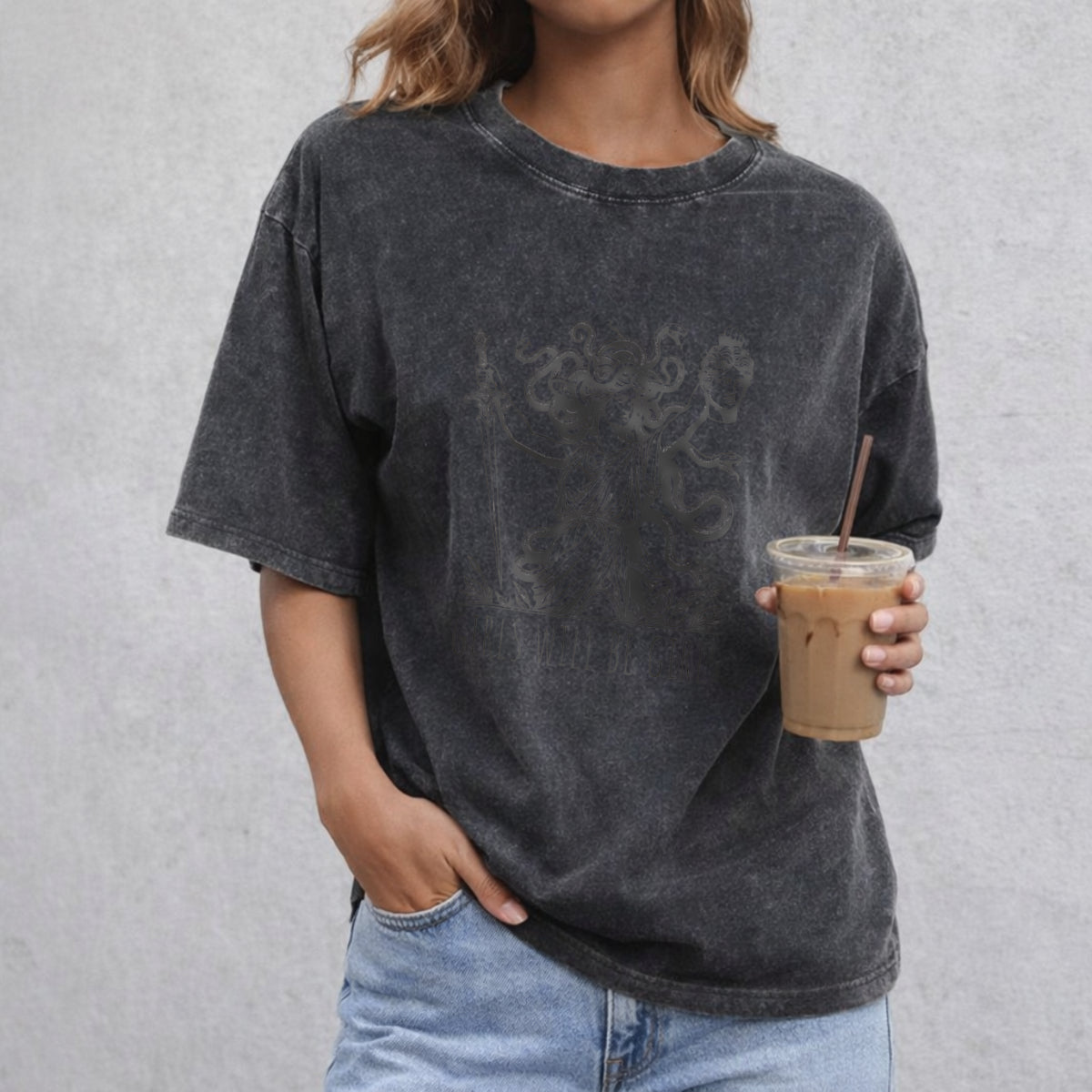 Girls Will Be Girls vintage washed oversized T-shirt in Black