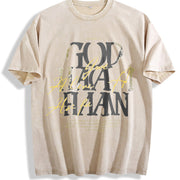 God Has a Plan Vintage Washed T-Shirt in Beige