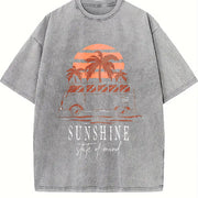 Sunshine Surf Bus Vintage Washed T-Shirt in Gray