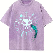 BLEACH Nelliel Tu Odelschwanck Manga Harajuku vintage washed oversized T-shirt in Purple
