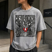Studio Ghibli Forest Spirit Ghibli Vintage Washed T-Shirt in Gray