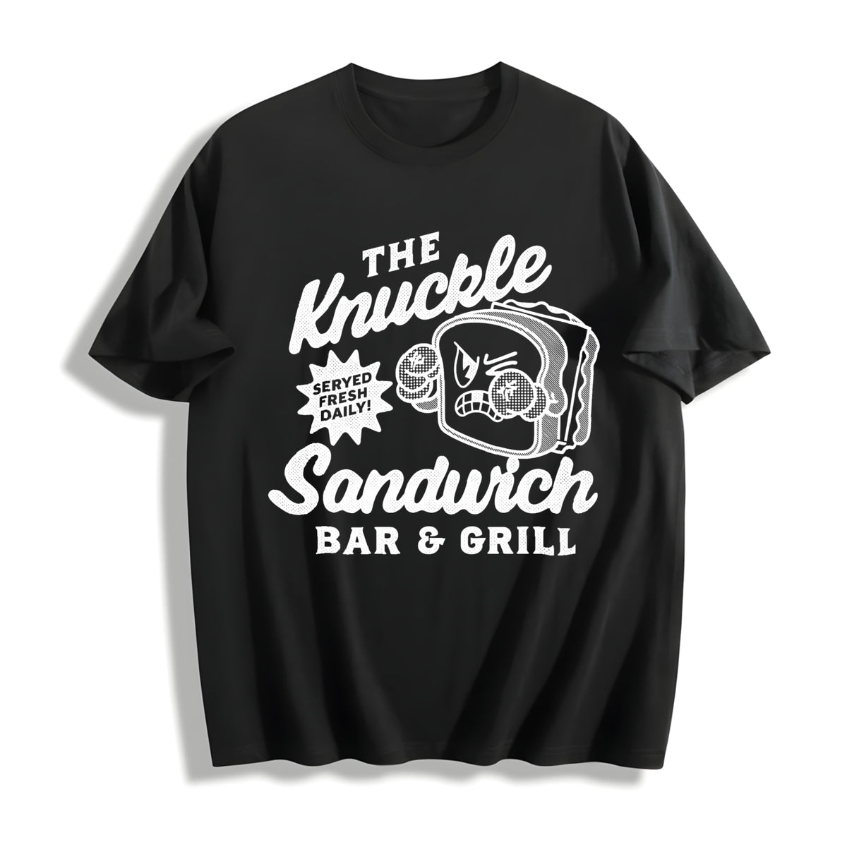 The Knuckle Sandwich Bar and Grill Cotton T-Shirt in Black
