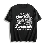 The Knuckle Sandwich Bar and Grill Cotton T-Shirt in Black