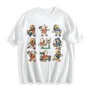 Silly Goose Football Cotton T-Shirt in White