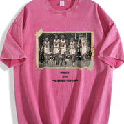 1996 Chicago Squad Photo The Greatest Team Ever 72-10 vintage washed oversized T-shirt in Red