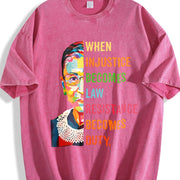 When Injustice Becomes Law Resistance Becomes Duty Vintage Washed T-Shirt in Red