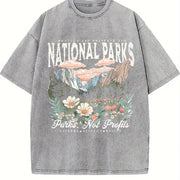 National Parks Not Profits Vintage Washed T-Shirt in Gray