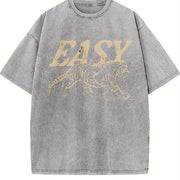 Easy Tiger 4th of July Long Sleeve vintage washed oversized T-shirt in Gray