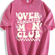 Overstimulated Mom Club Vintage Washed T-Shirt in Red