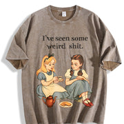 Weird Stuff Larger Vintage Washed T-Shirt in Brown