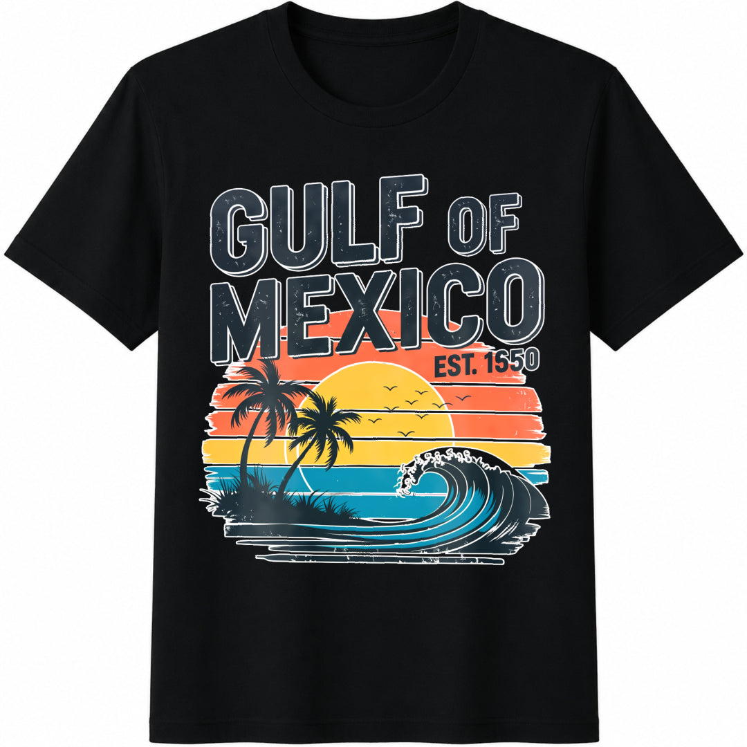 Gulf of Mexico No Kings Cotton T-Shirt in Black