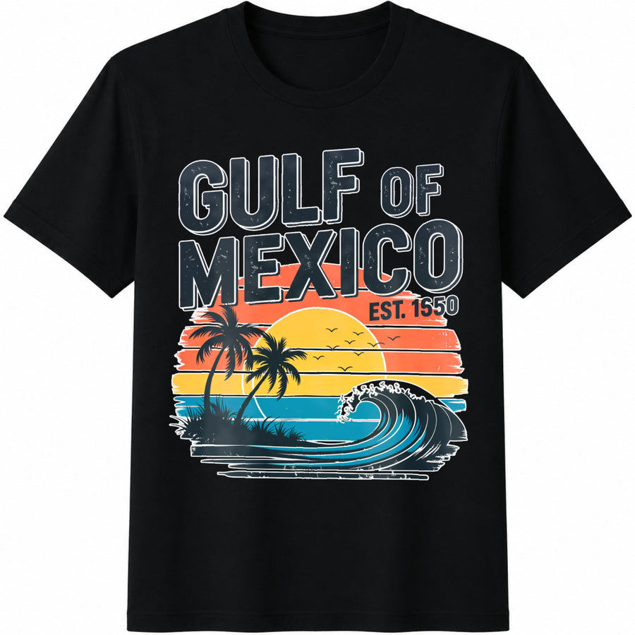 Gulf of Mexico No Kings Cotton T-Shirt in Black