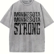 Minnesota Strong Never Forget Minnesota Vintage Washed T-Shirt in Gray