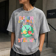 Everyone Communicates Differently Vintage Washed T-Shirt in Gray