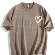 For Formal Urban Distressed Enthusiasts Vintage Washed T-Shirt in Brown
