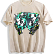 67 Soccer Vintage Washed T-Shirt in Beige