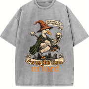 It Was the Tism My Lord Wizard Duck Vintage Washed T-Shirt in Gray