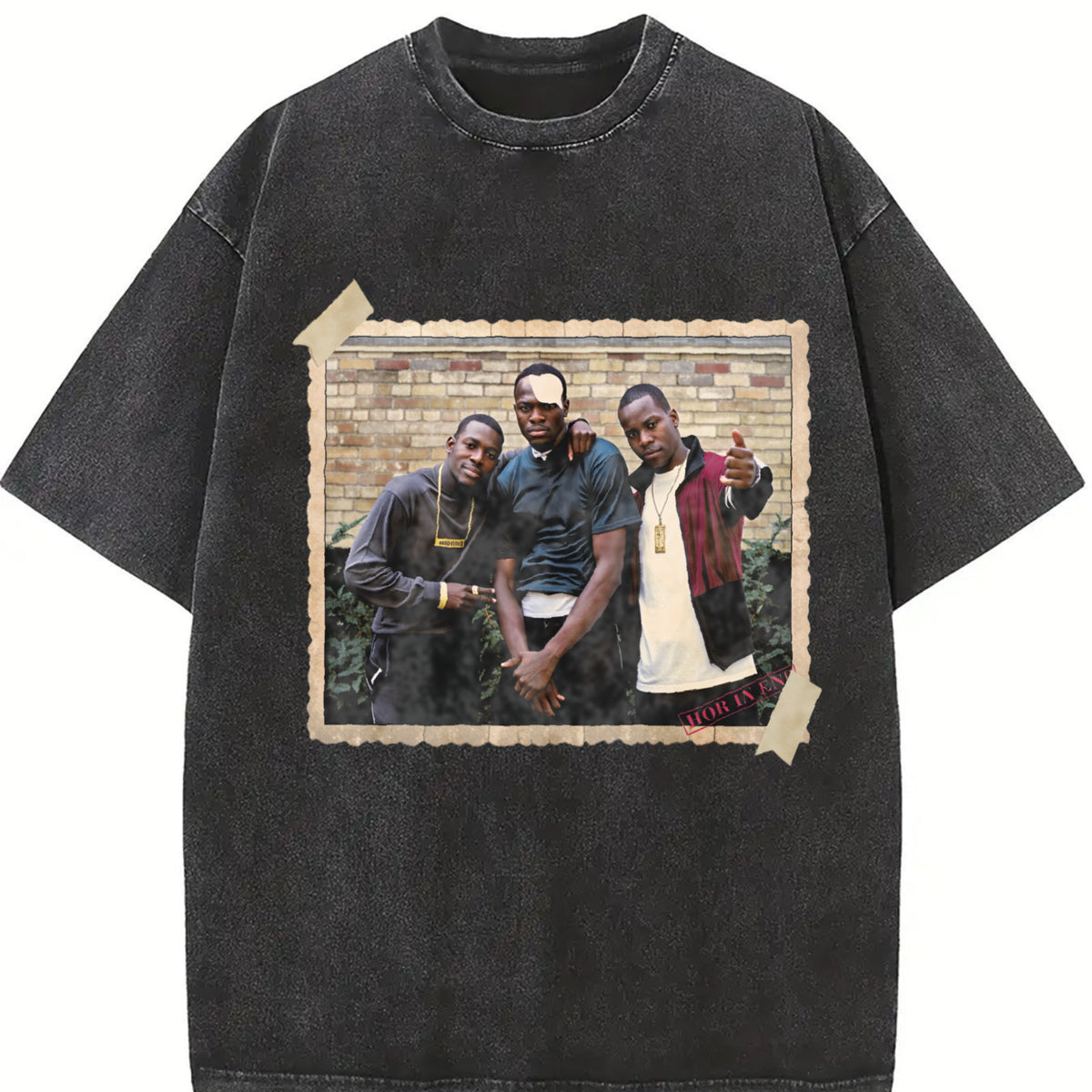 PAID IN FULL Mitch Ace & Rico Photo Classic Hood Hip Hop vintage washed oversized T-shirt in Black