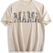 Hunting Mama Camo Mama Mother's Day vintage washed oversized T-shirt in Beige