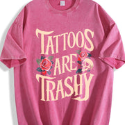 Tattoos Are Trashy Vintage Washed T-Shirt in Red