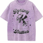 Retro Rolling Fatties 90s Vintage Washed T-Shirt in Purple