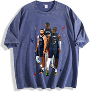 Steph Bron Durant BIG 3 USA Champ Custom vintage washed oversized T-shirt in Blue