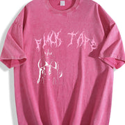 Pink Tape Spider Vintage Washed T-Shirt in Red