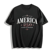 250 Years of Freedom Cotton T-Shirt in Black