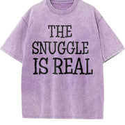 The Snuggle Is Real Vintage Washed T-Shirt in Purple