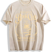 Anti Social Book Club Librarian Book Lover vintage washed oversized T-shirt in Beige