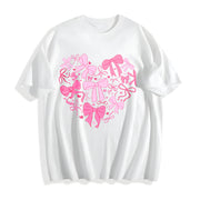Coquette Valentine Heart Cotton T-Shirt in White