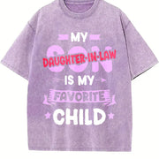 Mother-in-law's Favorite Daughter-in-law Vintage Washed T-Shirt in Purple