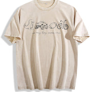 Boy Mom Era Dinosaur Monster Truck Football Bike Vintage Washed T-Shirt in Beige