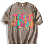 Love You Vintage Washed T-Shirt in Brown