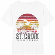 St Croix Virgin Islands Sunset Cotton T-Shirt in White