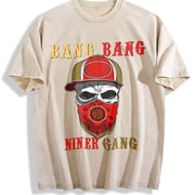 🏈 BANG NINER GANG Vintage Washed T-Shirt in Beige