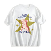 Rat Spelled Backwards Is Star Cotton T-Shirt in White