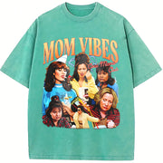 90s Mom Vibes TV Moms Collage vintage washed oversized T-shirt in Blue
