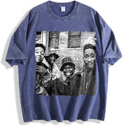 Juice 90old-JUICE 90 338288 Collection Black PR vintage washed oversized T-shirt in Blue