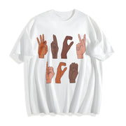 F Ck ICE Hand Sign Language Anti Deportation Chinga La Cotton T-Shirt in White