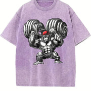 Gorilla Dumbbells Vintage Washed T-Shirt in Purple