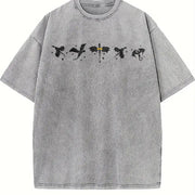 Fourth Wing Basgiath War College Violet Sorrengail vintage washed oversized T-shirt in Gray