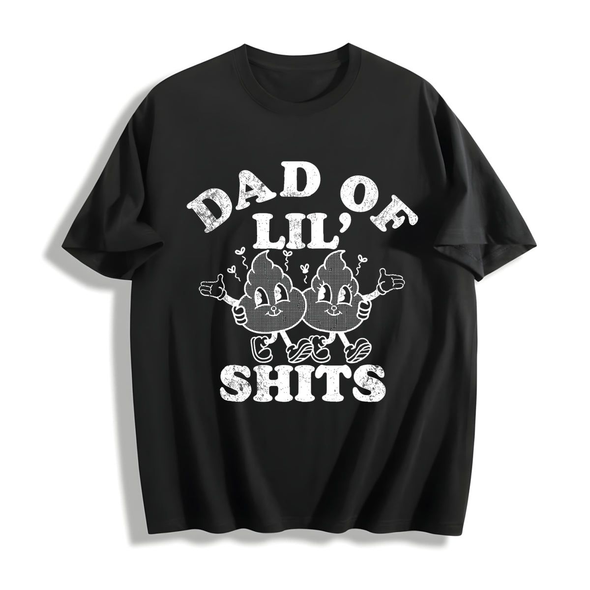 Dad of LIL Shits Sarcastic Fathers Day for Classic Dad Cotton T-Shirt in Black